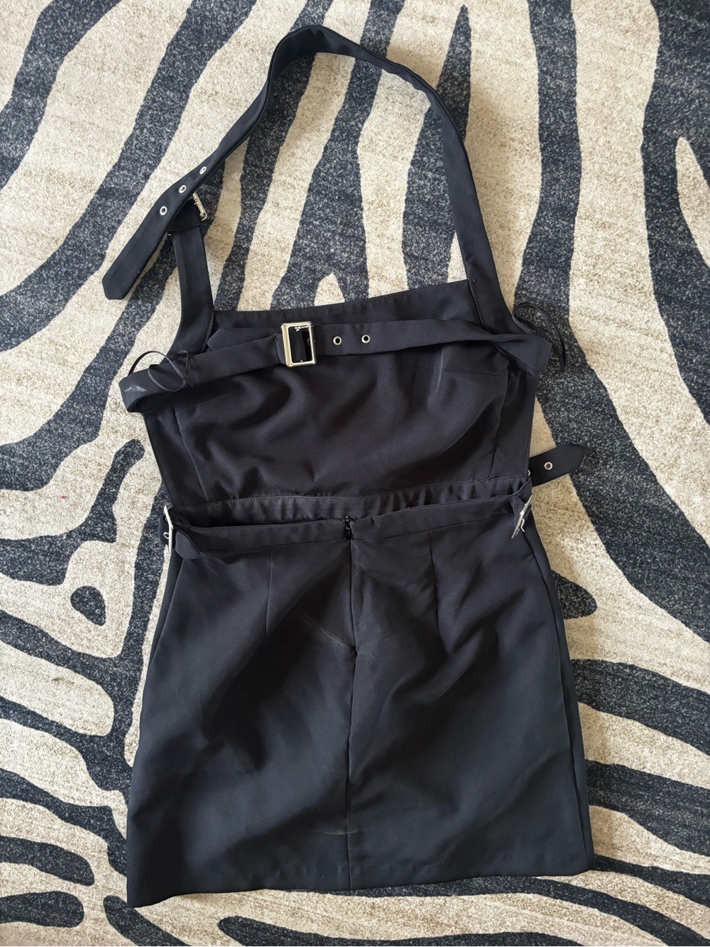 Zara Black Mini Dress with Buckle Strap